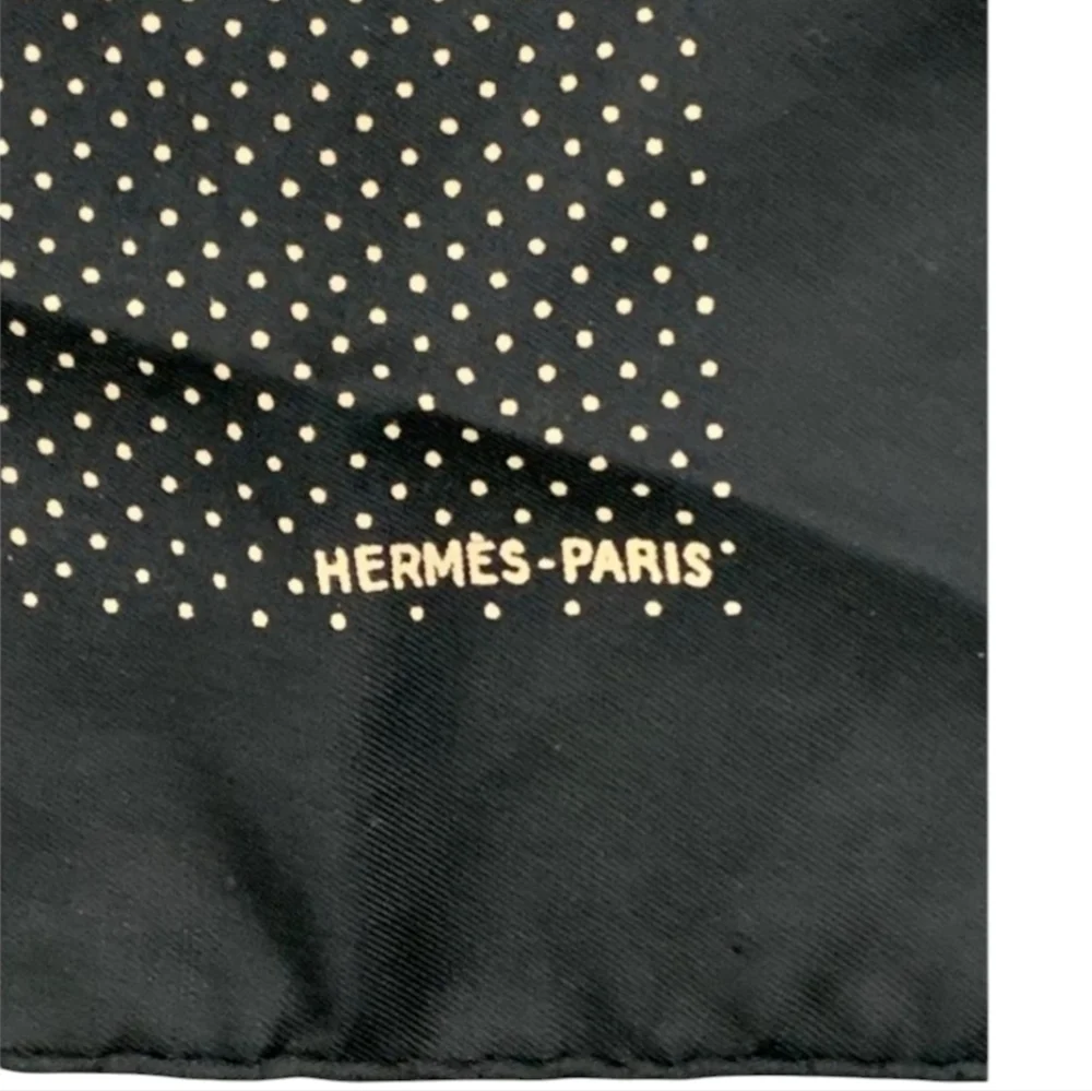 HERMES PARIS Lord y Taylor 100% Silk Pocket Scarf, Hand-Rolled Edges - Picture 2 of 7
